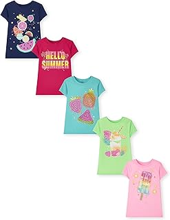 Girls' Short Sleeve Graphic T-shirts (5-Pack)