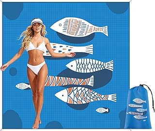 Large Size Beach Mat 75"x75" – Outdoor Picnic Blanket, Waterproof Sand Mat for Camping, Grass & Travel, Portable Foldable Ground Mat with Bag