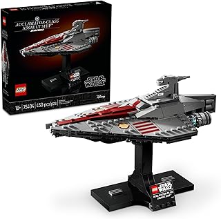 Star Wars Acclamator-Class Assault Ship Building Set for Adults - Star Wars Collectibles Set with Display Stand - Building Kit with 450 Pieces - 75404