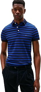 Men's Short Sleeve Polo Shirts in Slim Fit with Stretch and Organic Pique Cotton