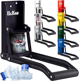 Mckay 16oz Metal Can Crusher, Heavy-Duty Wall-Mounted Smasher for Aluminum Seltzer, Soda, Beer Cans and Bottles for Recycling, Gadgets for Home, also works for 12 Oz. Can (Black)