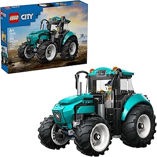 City Tractor Building Toy for Kids - Pretend Play Farm Vehicle for Boys & Girls, Ages 7+ - Tractor Toy W/Farmer Minifigure - Gift Idea for Birthdays - 60498