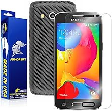 Armorsuit MilitaryShield Black Carbon Fiber Skin Wrap Film + HD Clear Screen Protector for Samsung Galaxy Avant - Anti-Bubble Film