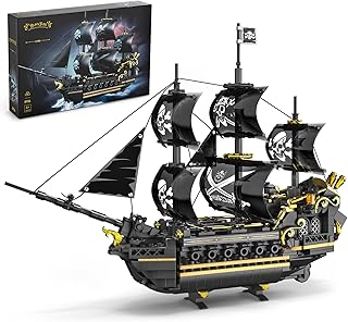 Pirate Ship Building Set for Boys & Adults, Black Pearl Ship Toys Building Kit, Collectible Pirate Boat Valentine Day Birthday Gift for Teens Kids Age 8 12 14+