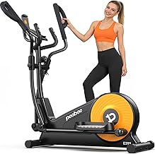 pooboo Elliptical Machine, Elliptical Exercise Machine with 16-Level Resistance&Quiet Magnetic Driving System, Elliptical Machine for Home with LCD Monitor,15.5-17IN Stride, 350LBS Weight Capacity