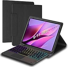 Universal Tablet Keyboard with touchpad case for 9",9.7",10.1",10.2",10.5",10.9",11" Tablets, Rainbow Wireless Backlight Keyboard fit 9-11 inch Android/iOS/Windows Tablet
