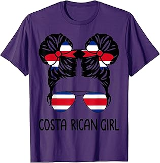 Costa Rican Girl Messy Hair Costa Rica Pride Womens Kids T-Shirt