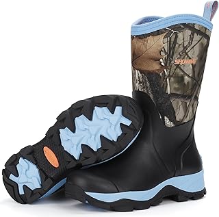 Rubber Boots for Women Mid Calf Rain Boots Women Insulated Garden Boot Waterproof Durable Mud Boot for Hunting Farming Working