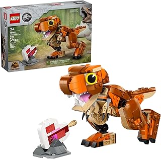 Jurassic World Little Eatie T Rex Toy - Dinosaur Building Toy for Kids, Boys and Girls, Ages 7+ - Gift Idea for Birthdays and Fans - with Movable Jaw, Head and Tail - 76967