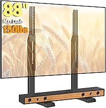 Table Top TV Stand, Universal TV Stand for 35-88 Inch with Height Adjustment, TV Mount Stand Up to 150lbs for Curved Flat TVs with Cable Management, Black
