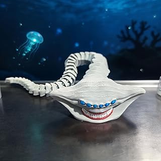 Large Sea Monster 3D Printed Flexible Articulated Fidget Toy – Sea Eater Deep Sea Creature Collectible, Stress Relief Desk Toy & Unique Gift for Ocean Lovers (Maya-41cm)