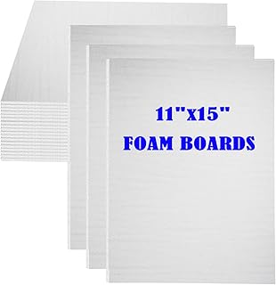 20Pack Foam Core Board, 11"x15" White Foam Board, 3/16" / 5MM Thick Mat Foam Board Center, Backing Boards for Mounting Photographs and Artwork, 3-D Modeling, Signage, Poster Making