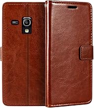 Leather Case Compatible with Samsung Galaxy S3 Mini i8190, Business Design Magnetic Flip Cover with 3 Card Slots, Photo Frame, and Hidden Wallet(Brown)