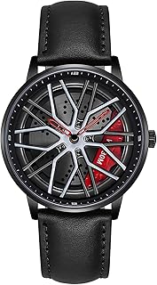 Men's Car Watch Creative Hollow Design Waterproof Quartz Analog Stainless Steel Strap Suitable for Men and Car Enthusiasts