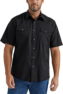 Black Sport Western Men's Collared Short Sleeve Snap Shirt 1071106BK
