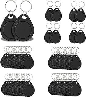 20pcs T5577 RFID Keyfobs 125kHz Writable T5577 Key Tags Proximity ID Card Token Tag Rewritable T5577 Universal for Keyless Entry Access Control Systems & Security Lock- Black