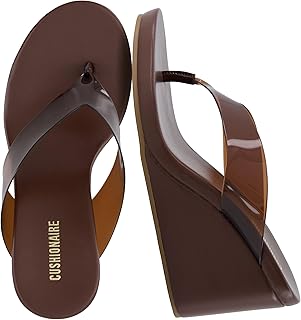 Bera Platform Thong Womens Sandals, Stylish Wedge Flip Flops for Women with Contoured Comfort Footbed