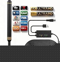 TV Antenna Indoor Antenna for Smart TV for Long Range Reception and All Smart TVs HD Digital Antenna with Amplifier Signal Booster for Local Channels Supports 4K 1080p-Orange