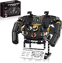 Racing Simulator Steering Wheel Building Set for F1, Mechanical Formula Sim Cars Driving Collectible Model Kit with Moving Parts & Phone Holder for Boys 14+ Adults - 833PCS