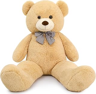 MaoGoLan Giant Teddy Bear 4 Feet,Adorable and Cuddly Big Bear Stuffed Animal 47", Classic Teddy Bear Plush Gift Decoration for Baby Shower,Party,Birthday,Valentines Day,Tan