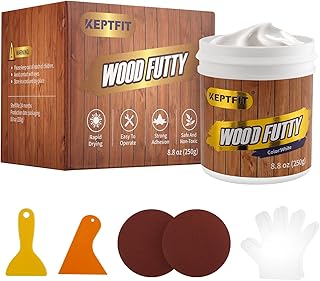White Wood Filler - 9.87oz Paintable & Stainable Woods Repair Putty for Furniture - Quick Repair for Broken & Defective Wood (White)