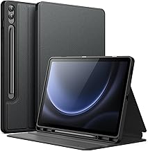 Case for Samsung Galaxy Tab S9 FE+ / S9 FE Plus 12.4-Inch with S Pen Holder, Slim Folio Stand Protective Tablet Cover, Multi-Angle Viewing (Black)
