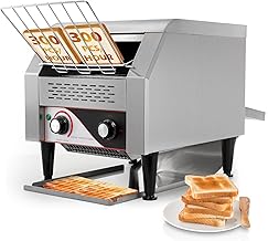Dyna-Living Commercial Toaster 300 Slices/Hour Conveyor Toaster Commercial 1900W Heavy-duty Stainless Steel Rotating Toasters Oven for Restaurant, Conveyor Belt Toasters for Bun, Bagel, Bread