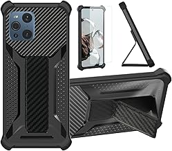 Case for Oppo Find X3 Pro Phone Case Stand Cover [with Tempered Glass Screen Protector] Hybrid Case [Folding Support Magnetic] [Frosted Anti-Fingerprint] Black