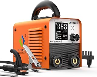 HITBOX Stick Welder 110V Digital Display 200A Duty Cycle 60% ARC Lift TIG Welding Machine LCD Display IGBT Inverter Portable MMA Welder with Hot Start, Arc Force, VRD and Anti Stick