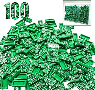 100PCS 100 Dollar Bill Bank Cash Minifigure, Green Money Tile Accessories for Building, Compatible with Lego Creative Building (100 PCS)