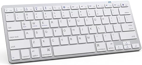 Multi-Device Bluetooth Keyboard for Mac, iPad, iPhone & Windows - Wireless for iPad Pro 12.9/11, Air, Mini, MacBook, Surface, Android Tablet - Switch 3 Devices, Auto-Reconnect, White