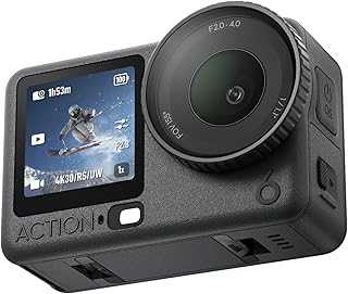Osmo Action 6 Essential Combo, Action Camera with 1/1.1″ Square Sensor, Variable Aperture of f/2.0–f/4.0, Cold-Resistant, 4hrs Battery, Action Camera 4K Ideal for Daily Use