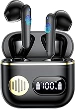 Wireless Earbuds, Bluetooth 6.1 Headphones Bass Stereo, 2026 Bluetooth Earbuds AI Translation Earbuds in Ear Earbuds with Dual LED Display Bluetooth Headphones Earphone for Gym/Running/Workout