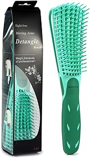 BESTOOL Detangling Brush for Black Natural Hair, Curly Hair Afro 3/4abc Texture - Faster and Easier Detangle Wet or Dry With No Pain (Green)