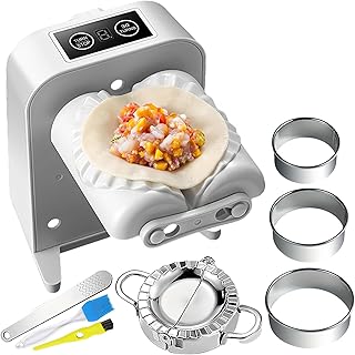 Automatic Dumpling Press Maker Machine, Christmas Birthday Gifts, Household Easy Quick Electric Dumpling Maker Press Machine with Empanada Maker Press,Dough Cutters,Spoon and Brush- For Home Kitchen