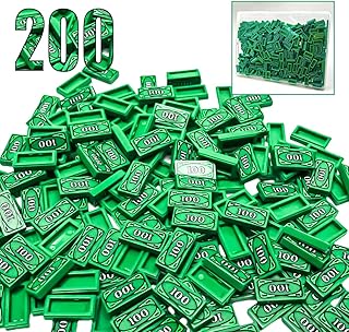200PCS 100 Dollar Bill Bank Cash Minifigure, Green Money Tile Accessories for Building, Compatible with Lego Creative Building (200 PCS)