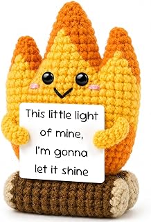 Mini Flame Gifts for Women Men Son,Motivation Gift for Fathers Day Teacher Appreciation Coworker,Positive Crochet Animals Fire Inspirational Gifts for New Job Graduation Nurse College Student Friend