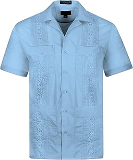 Cuban Guayabera Short Sleeve Shirt, Wedding Cigar Beach Bartender Casual