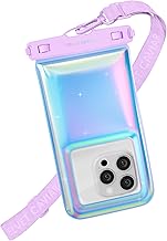 VELVET CAVIAR Waterproof Phone Pouch with Lanyard | IP68 Floating Case for iPhone & All Phones | Dry Bag for Snorkeling, Beach, Kayaking | Travel & Cruise Essentials for Women (Lavender Holo)