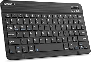 FINTIE 10-Inch Ultrathin Wireless Bluetooth Keyboard Compatible with iPad Samsung Tablet, iPhone Smartphone, iOS, Android Tablets Phone, Black