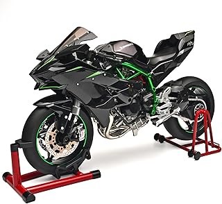 Die Cast Motorcycle 1:6 Scale for Kawasaki H2R Motorcycle Alloy Racing Motorcycles Model Power Kawasaki Ninja H2R Toy Motorcycles Collection H2R Kawasaki Model Motorcycles(Carbon Fiber Black)