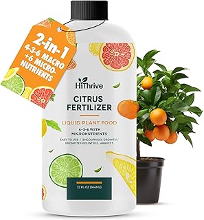 32oz Citrus Fertilizer - Makes 32 Gallons of 2-in-1 Citrus Tree Fertilizer for Lemon Trees Live Plants & More, 4-3-6 NPK Tree Food with Macronutrients + Micronutrients for Growth and Juicy Fruits
