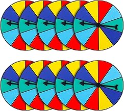 Chivao 20 Pcs Multicolor Game Spinner Wheel Blank Erasable Math Game Spinner Board with Plastic Rotating Arrows for Prizes
