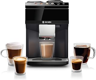 Fully Automatic Coffee and Espresso Machine - 9 Drinks, Barista Quality, Double Cup Super Coffee Maker - Programmable Machine, Large Bean Capacity - Easy Clean, Maintenance - Black - TPU40109