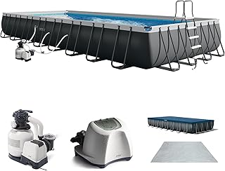 INTEX 26373EH Ultra XTR 32ft x 16ft x 52in Above Ground Swimming Pool Set with Sand Filter Pump and Krystal Clear Saltwater System