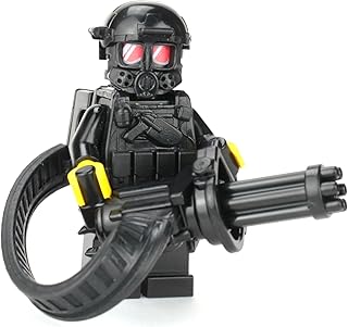 1.6 Inches Tall Custom Heavy Gunner Minigun Soldier Collectible Minifigure | Genuine Military Minifig | Head Printed in USA | Great Gift for Teen to Adult