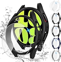 Tensea [5+5Pack for Samsung Galaxy Watch 6 Screen Protector Case 40mm Accessories, Hard PC Bumper/HD Anti-Fog Tempered Glass Protective Film, Face Cover Set, Galaxy Watch 6 Case for Women Men