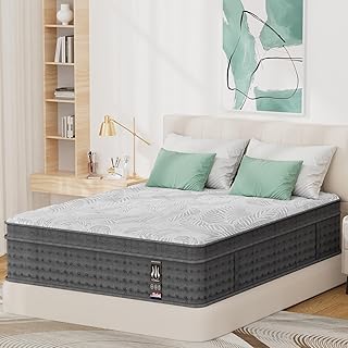 Full Size Mattress, 14 Inch Hybrid Bed in a Box,Medium-Plush Feel with Pocket Springs & Cooling Gel Memory Foam, CertiPUR-US Certified for Enhanced Support, Cooling & Motion Isolation