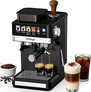 Espresso Machine with Grinder,20Bar Compact Espresso Maker with Steam Milk Frother,Coffee Maker for Home - Cappuccino Latte & Cold Brew Iced Coffee Maker & Americano, Gift for Women or Men