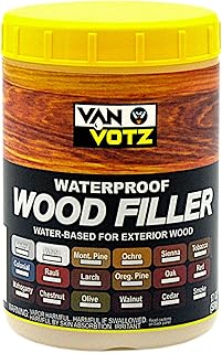 Waterproof Wood Filler [Half-Pint, White] - Exterior Grade Wood Repair in 18 Paintable and Stainable Colors. Strong Adhesion and Durability for Outdoor Wood in All Weather Conditions.